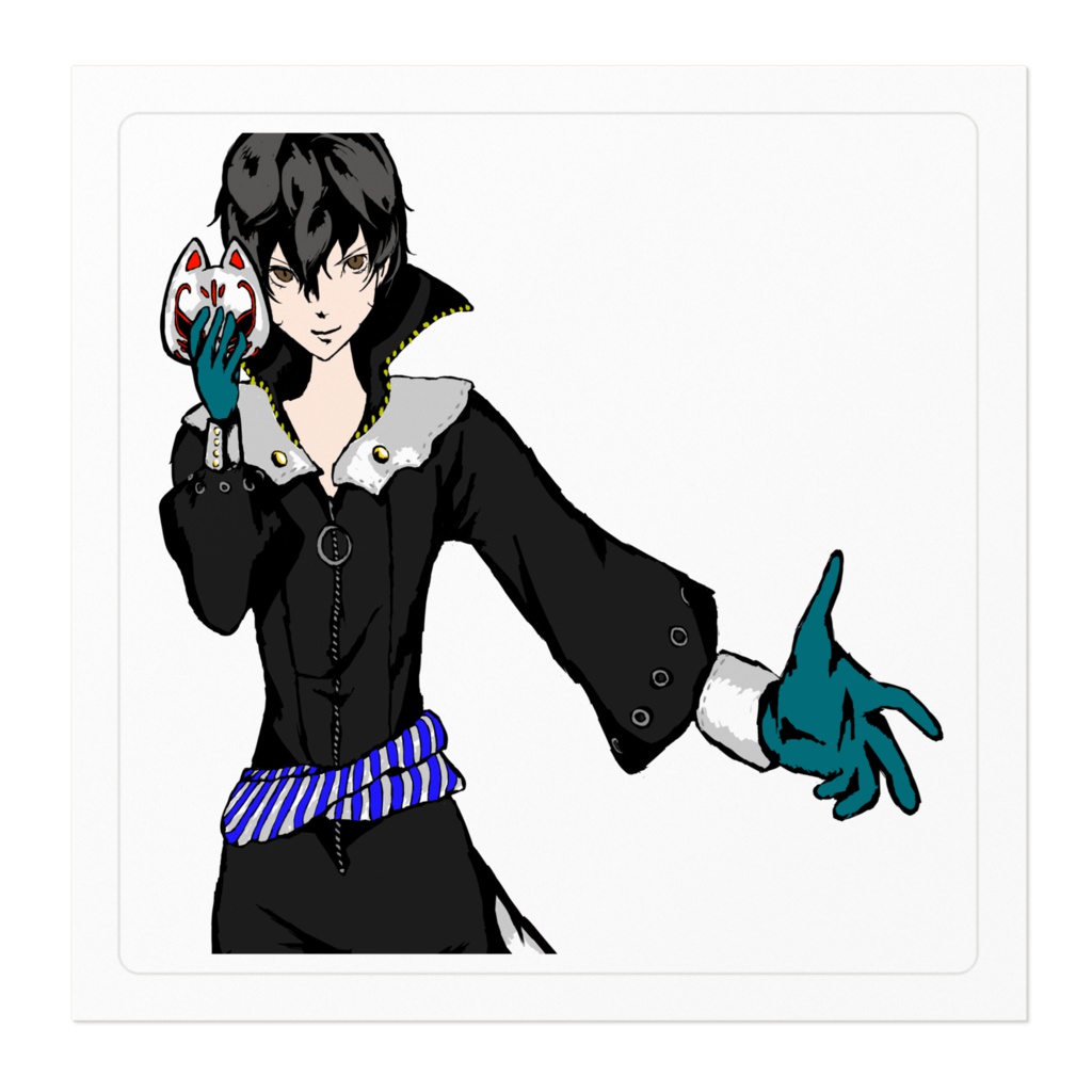 ステッカー:ペルソナ5主人公にコスプレさせてみた@喜多川祐介