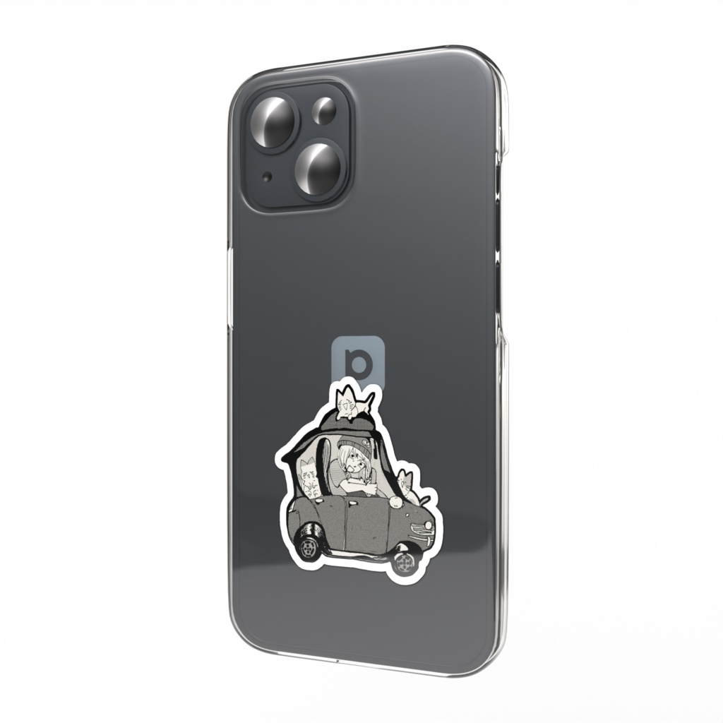 漫画っぽい猫を載せた車ステッカー