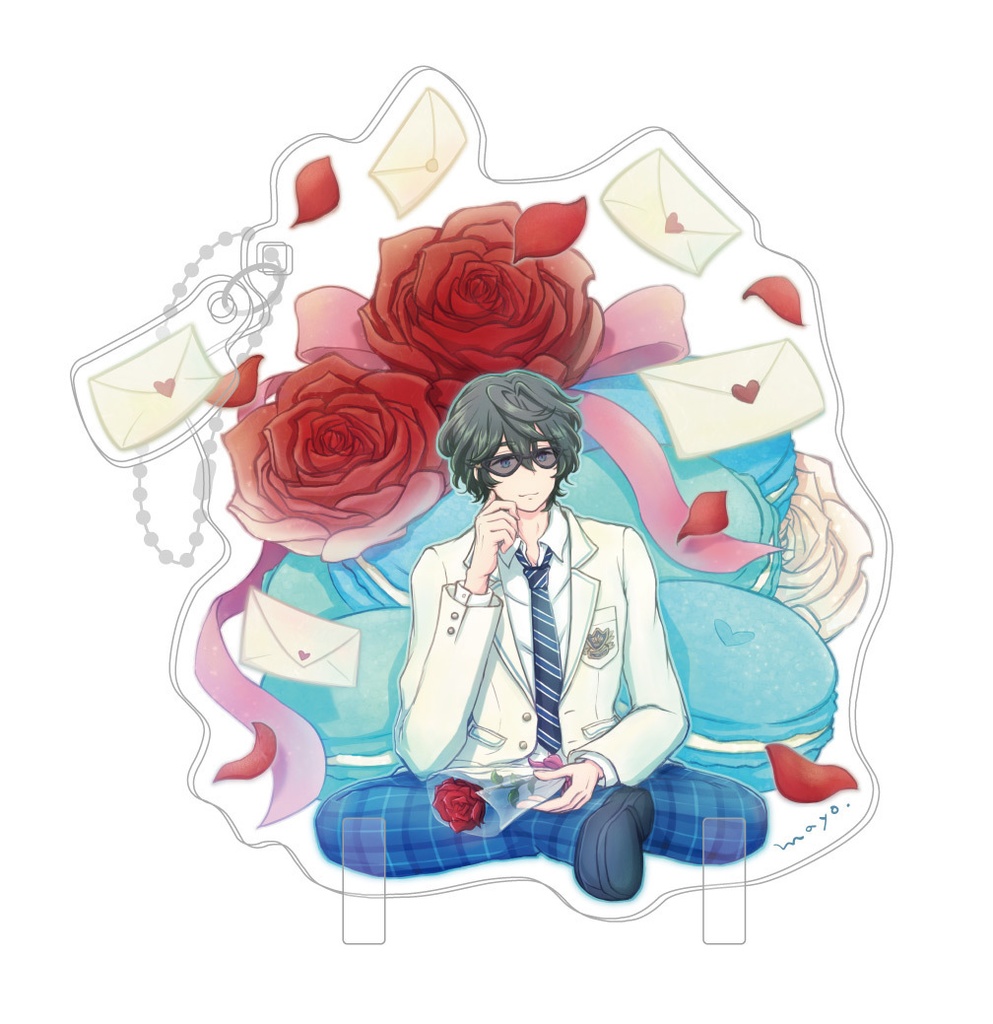 飾れるアクリルキーホルダー（A：ホワイトデー）