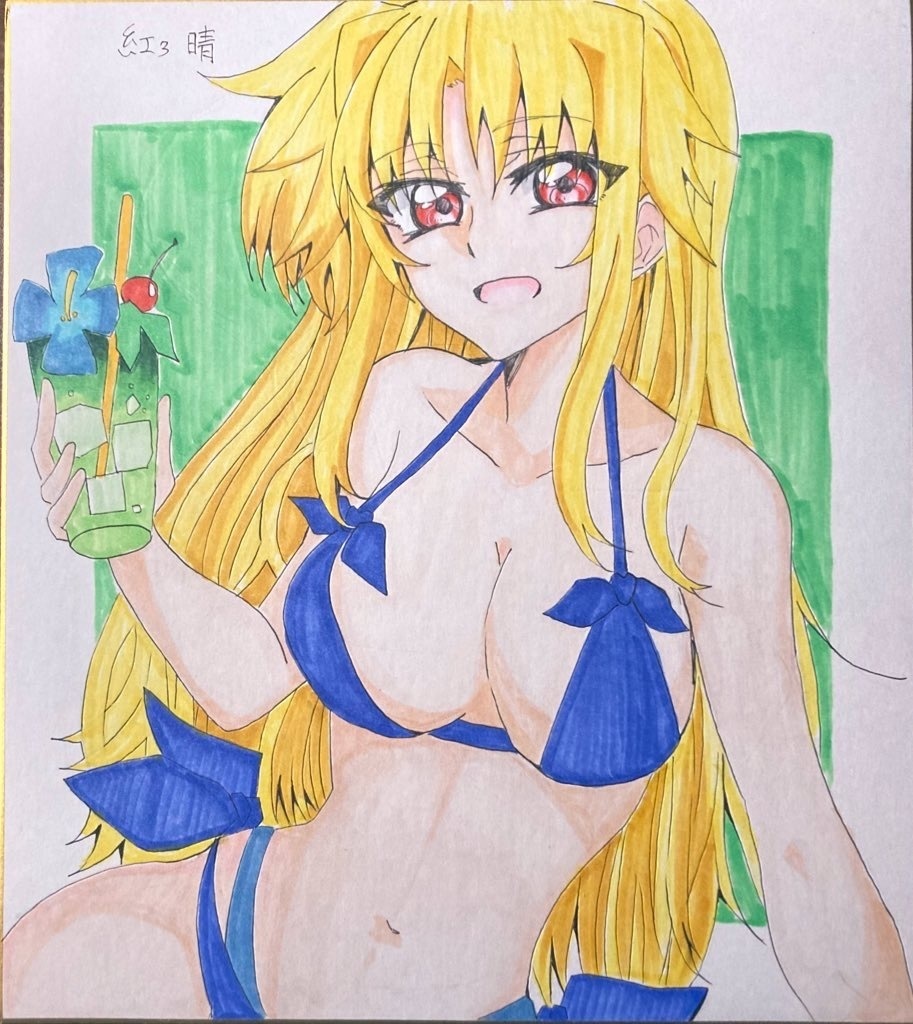 【色紙】水着フェイト