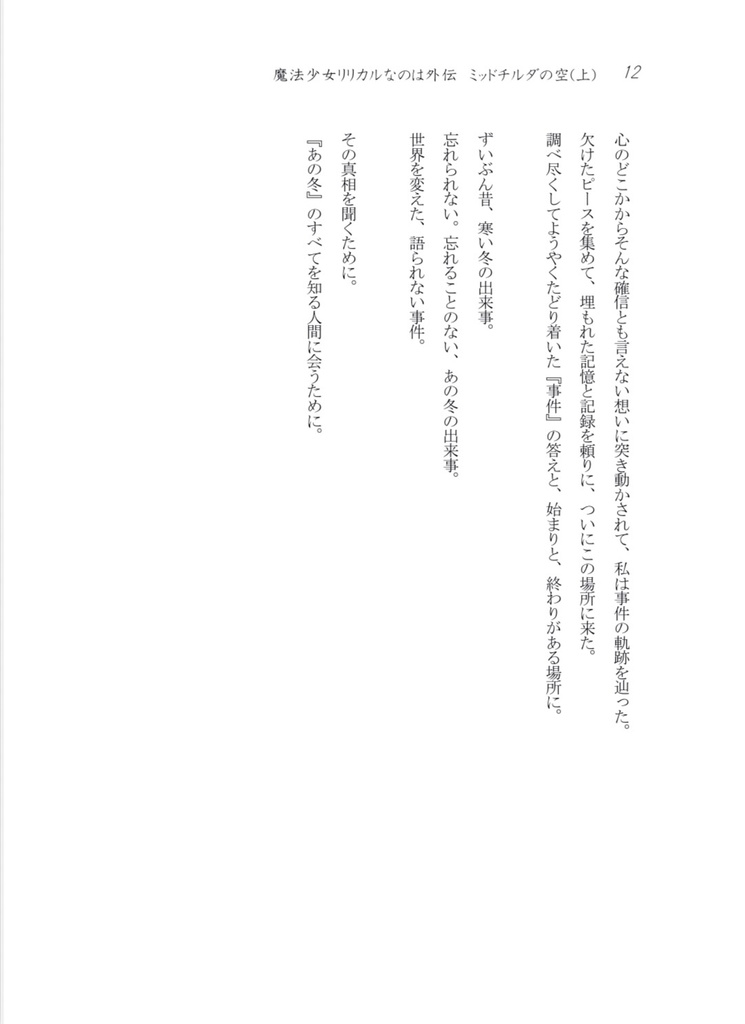 【小説】魔法少女リリカルなのは外伝 ミッドチルダの空