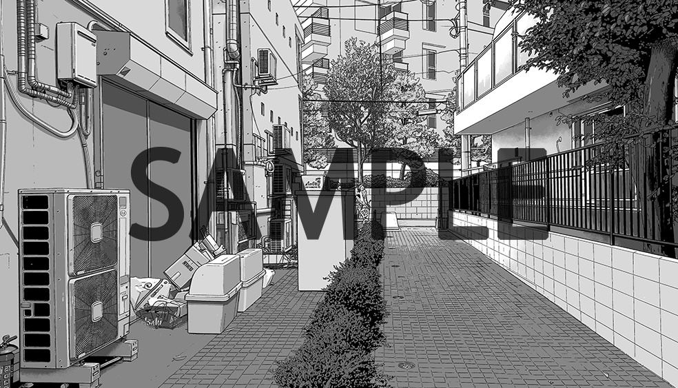 雑居ビル 003（漫画背景＋カラーイラスト）