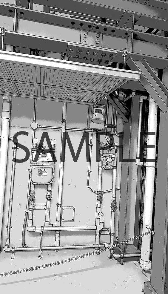 雑居ビル 002（漫画背景＋カラーイラスト）