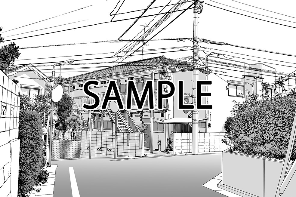 アパート 010（漫画背景＋カラーイラスト）