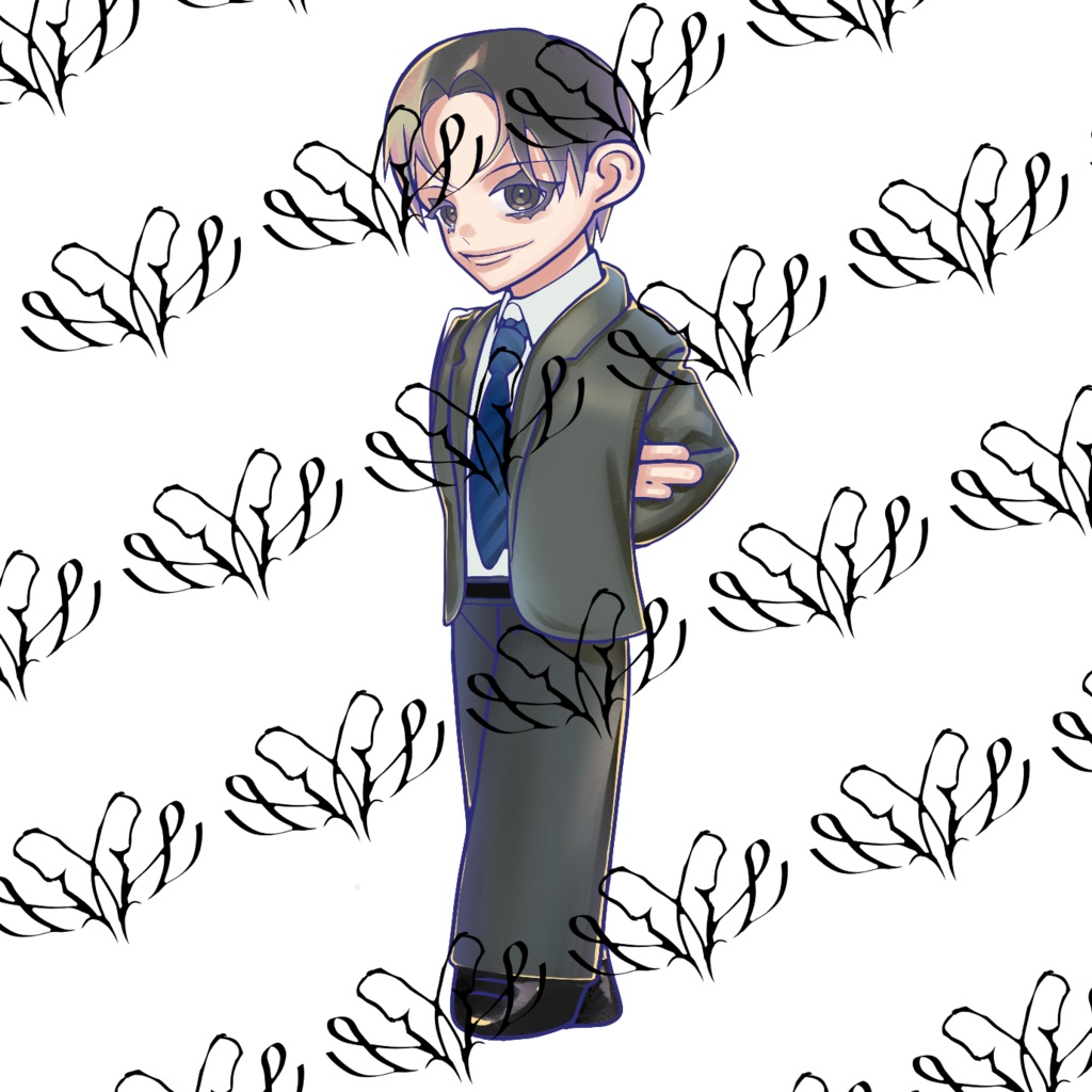 【立ち絵素材】SDキャラクター001/スーツ男性