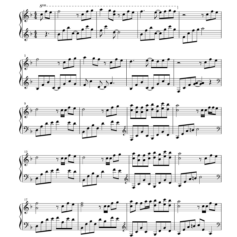 Praying to Meet Again 逢いたいわ Piano Score【楽譜】