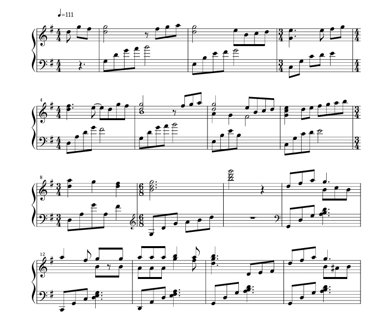 Twins 双子 Piano Score【楽譜】