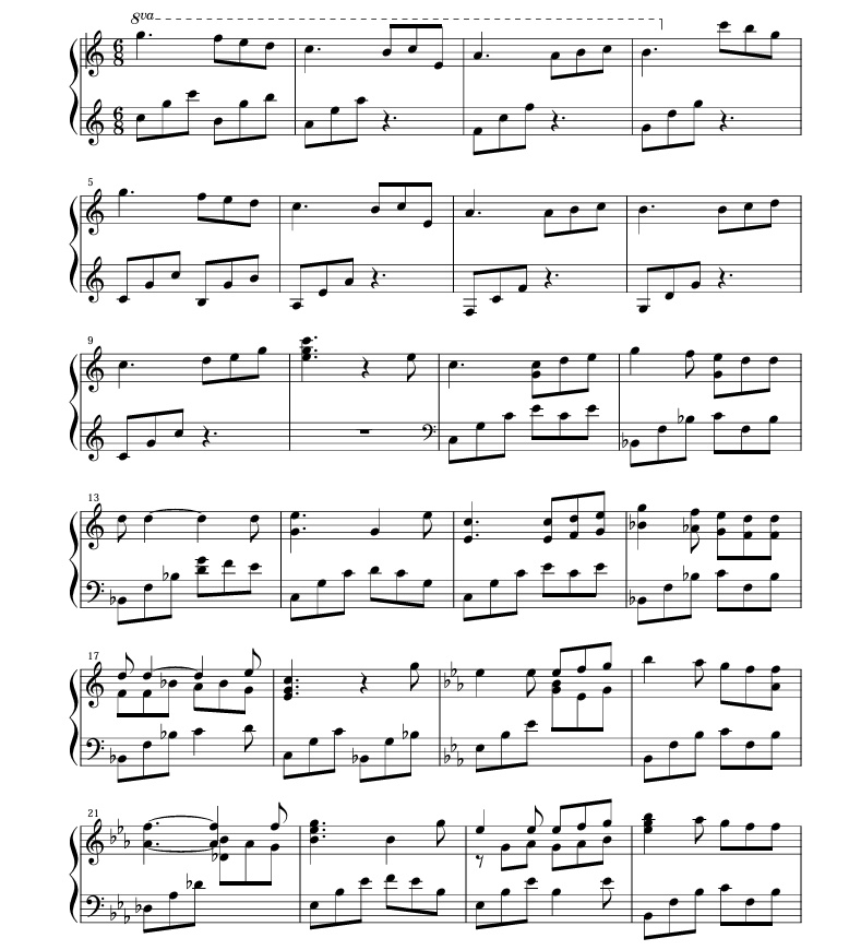 I'll Be There ここにいるよ Piano Score【楽譜】