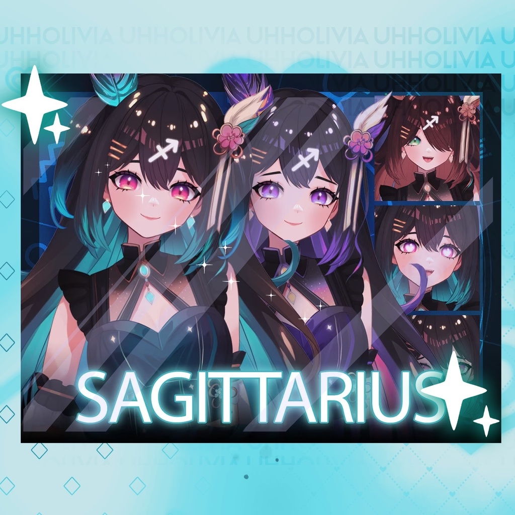 Live2d Vtuber Model for Commercial use! Sagittarius the Zodiac Vtuber (Ready to Use) - Half Body Vtuber Model 【live2dモデル】