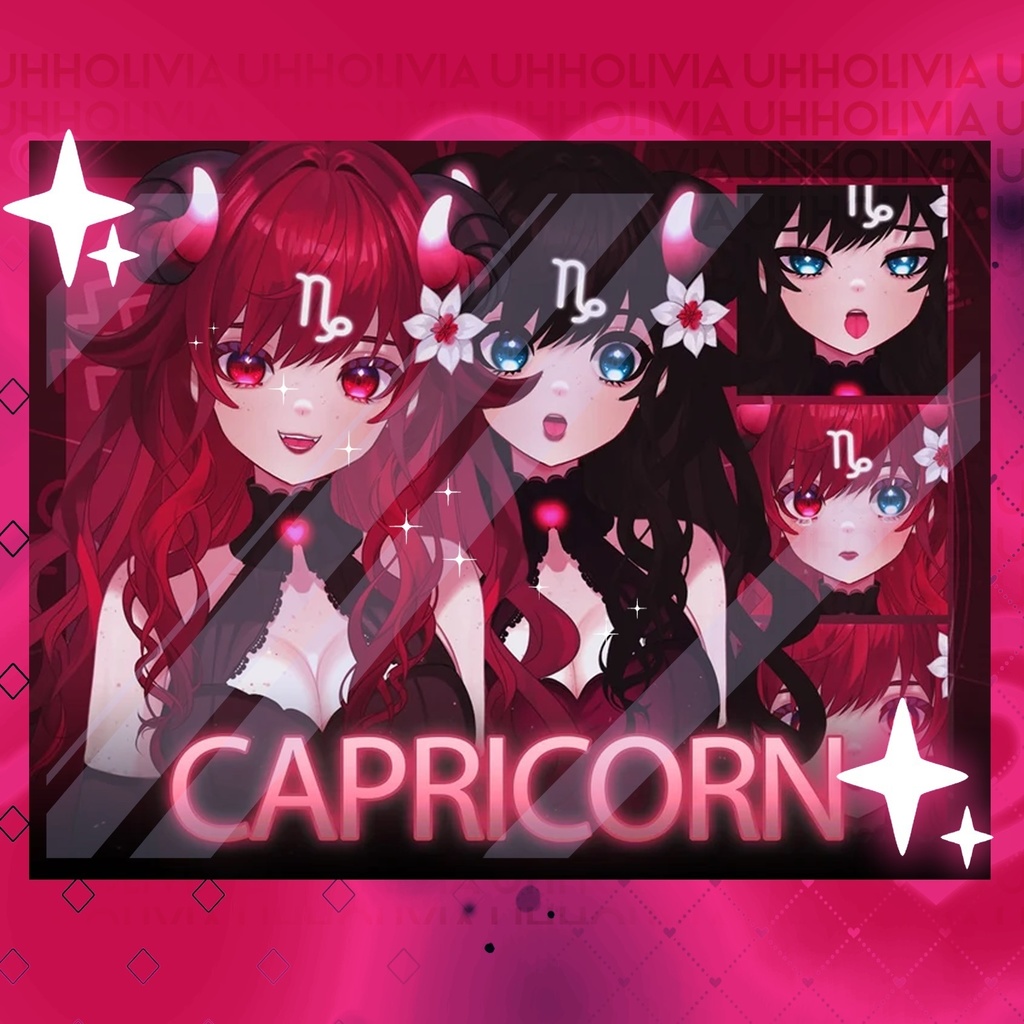 Live2d Vtuber Model for Commercial use! Capricorn the Zodiac Vtuber (Ready to Use) - Half Body Vtuber Model 【live2d モデル】