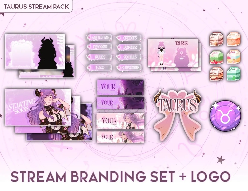 Customizable Live2d Vtuber Model! Taurus the Zodiac Vtuber - |Half Body| Vtuber Model -