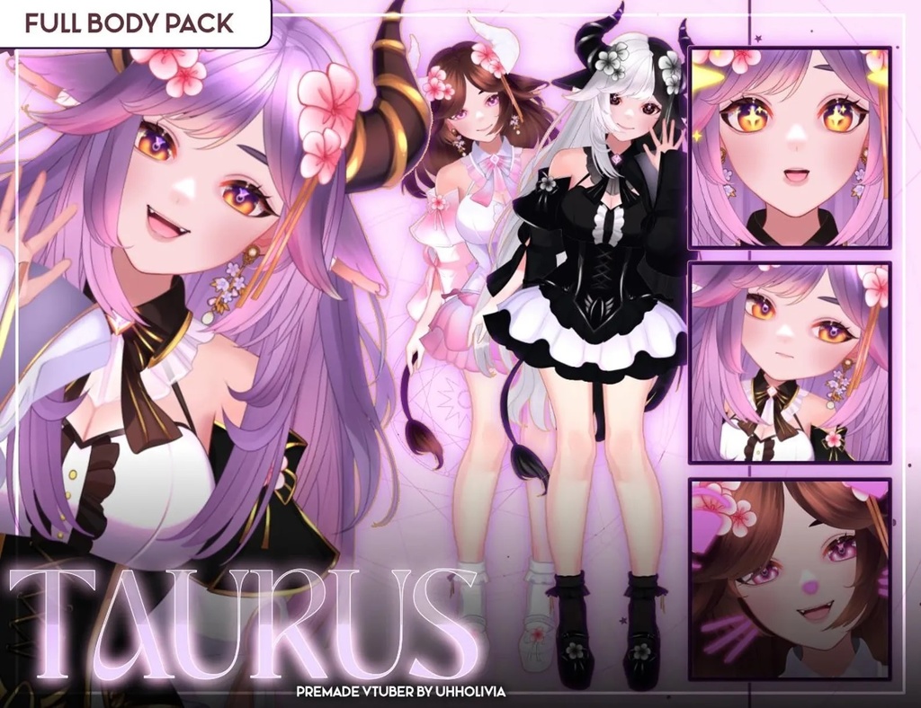 Customizable Live2d Vtuber Model! Taurus the Zodiac Vtuber - |Half Body| Vtuber Model -
