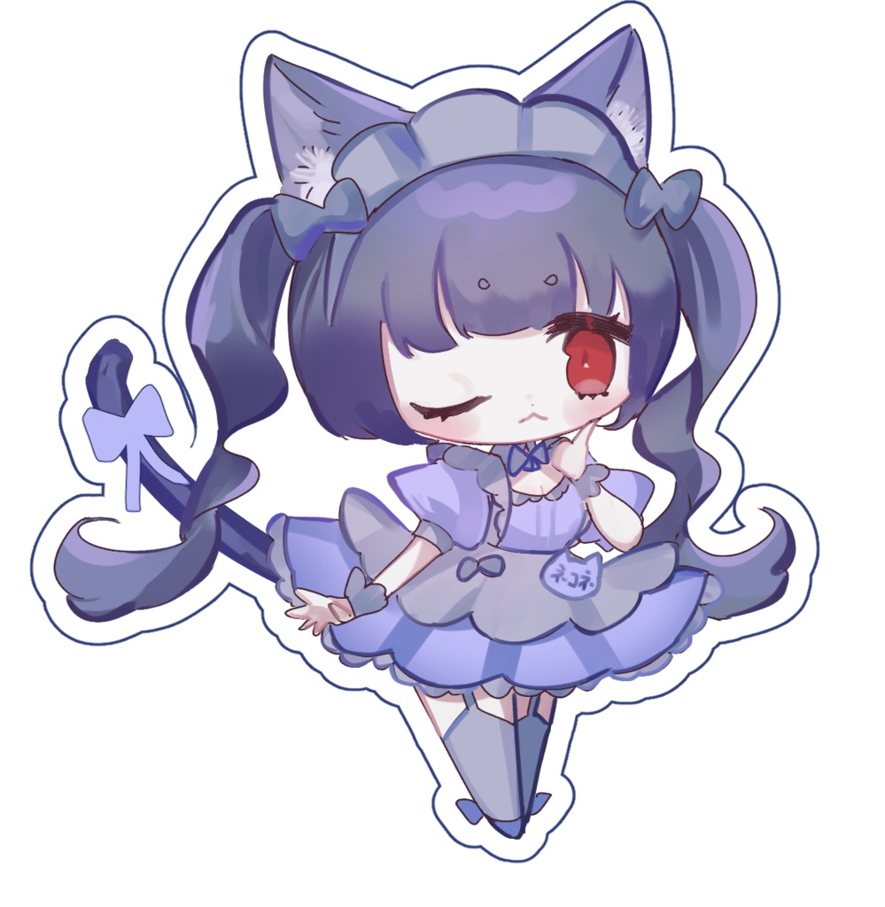 ネコネメイド🎀スマホステッカー