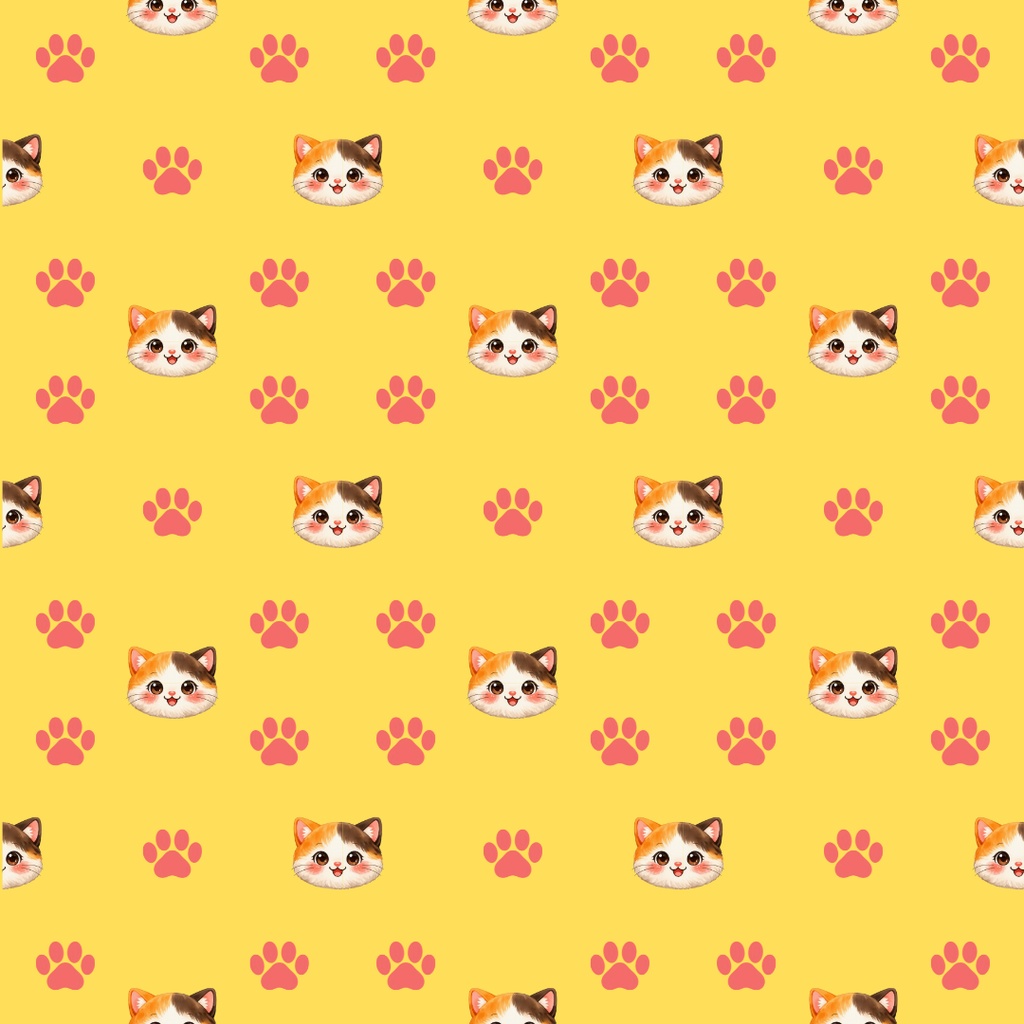 【デジタルペーパー単品】猫　|　手帳デコ・コラージュ素材・背景用