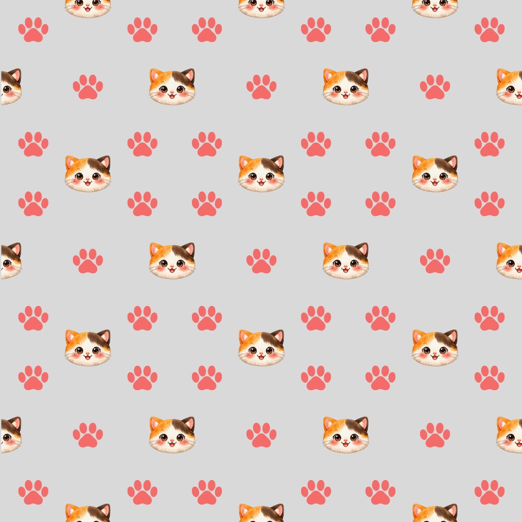 【デジタルペーパー単品】猫　|　手帳デコ・コラージュ素材・背景用