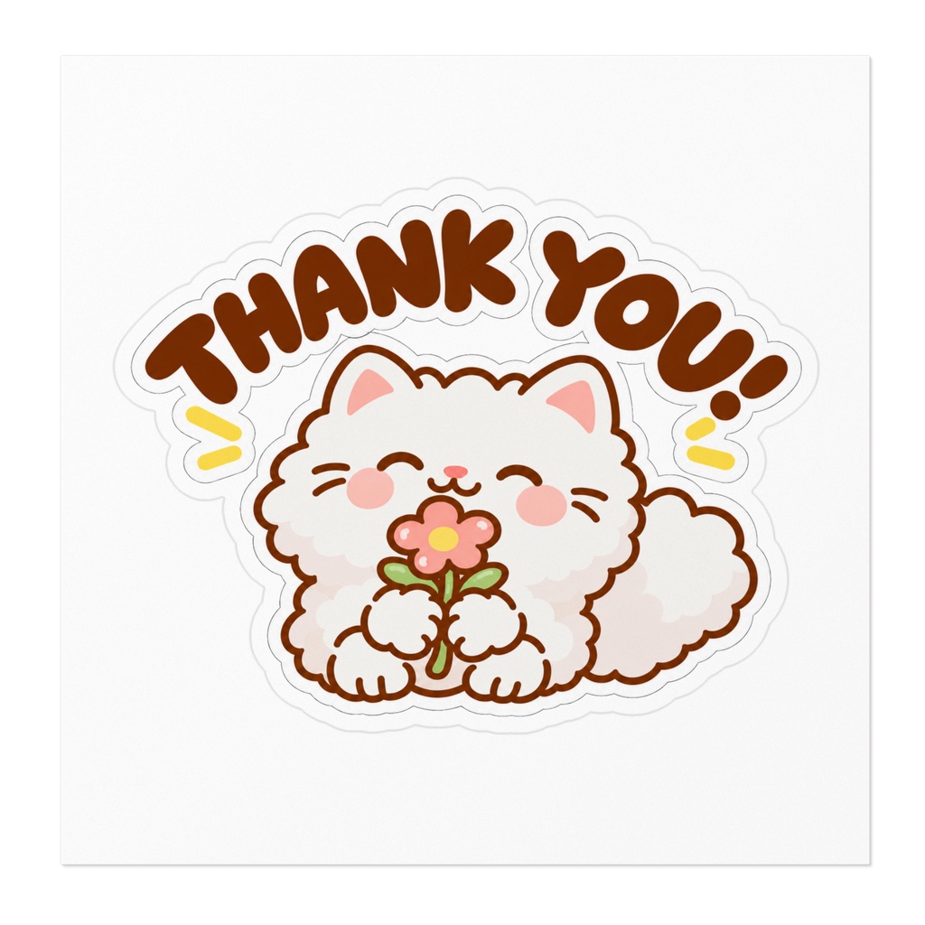 Thank You! Flower Cat Sticker
