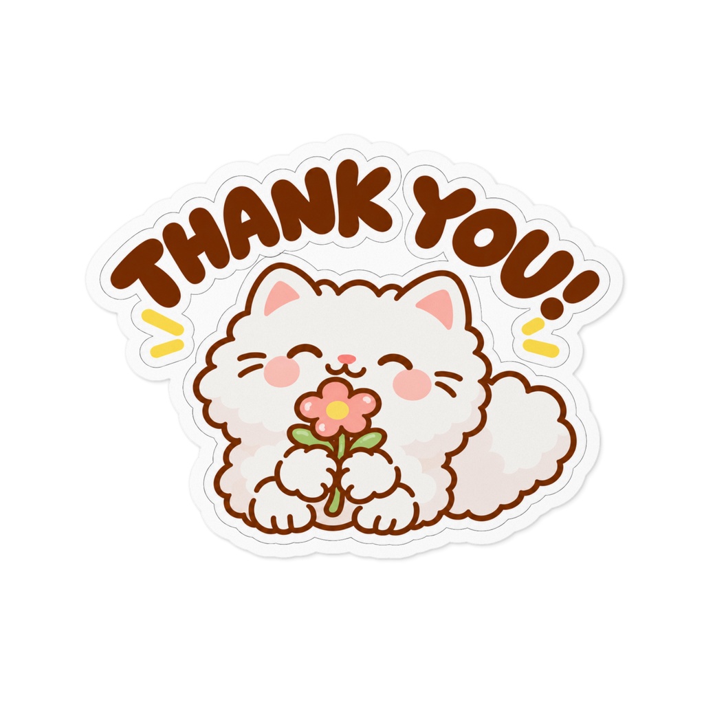 Thank You! Flower Cat Sticker