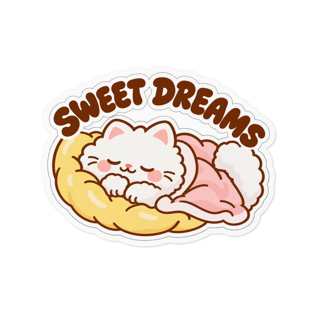 Sweet Dreams Sleeping Cat Sticker