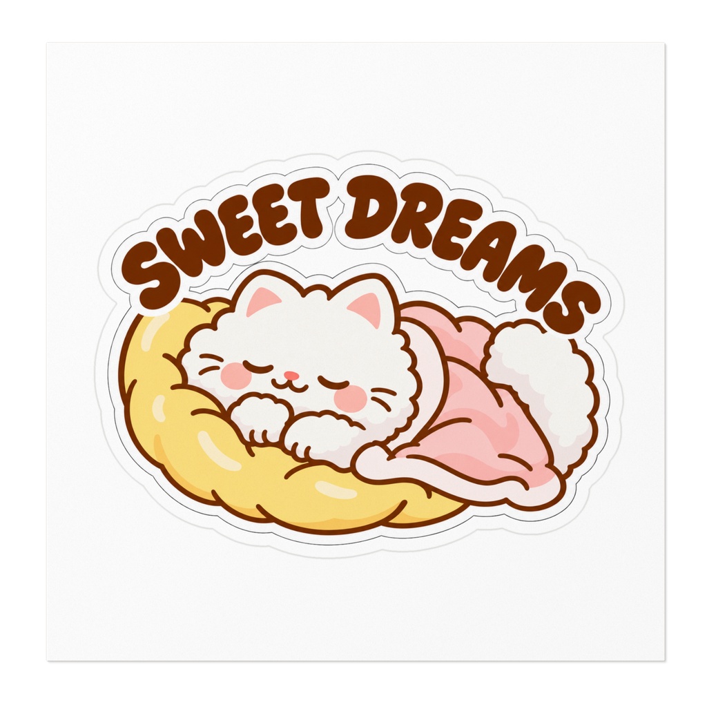 Sweet Dreams Sleeping Cat Sticker