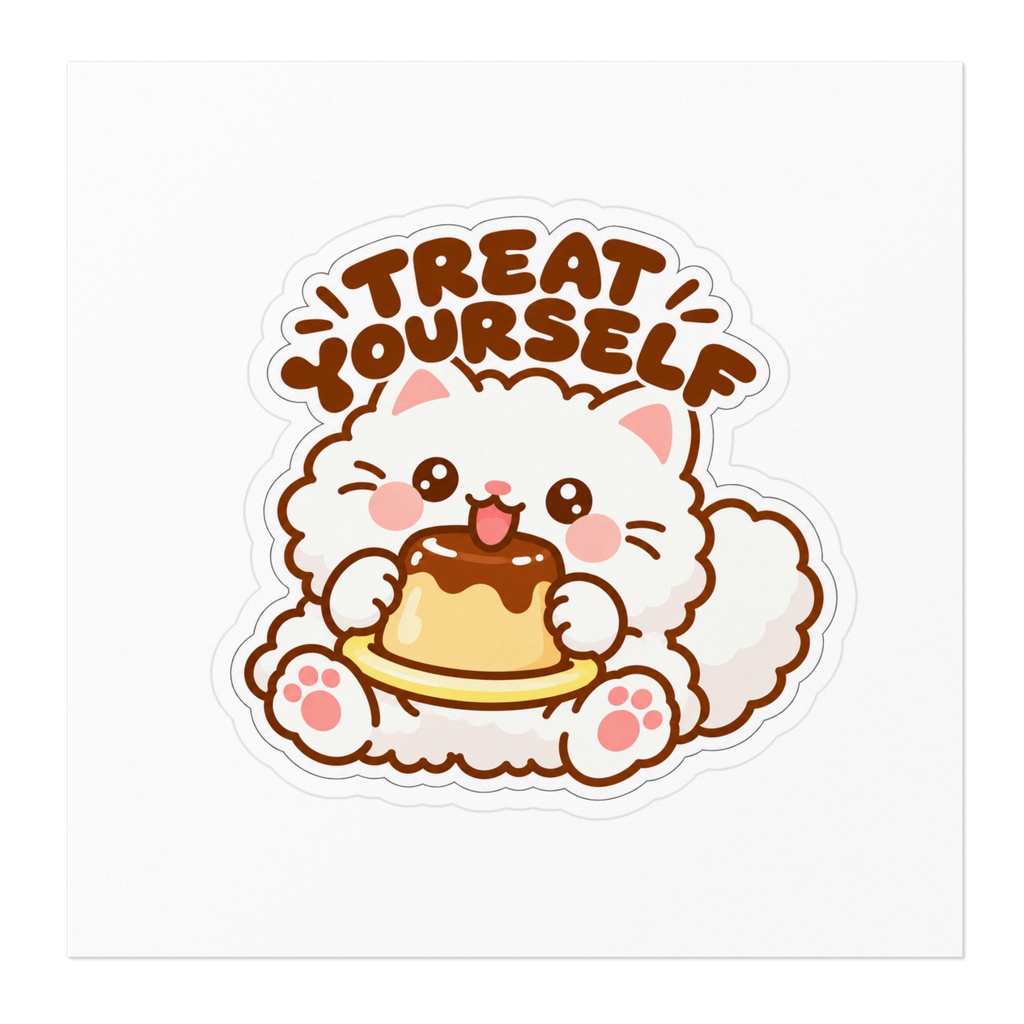 Treat Yourself Dessert Cat Sticker