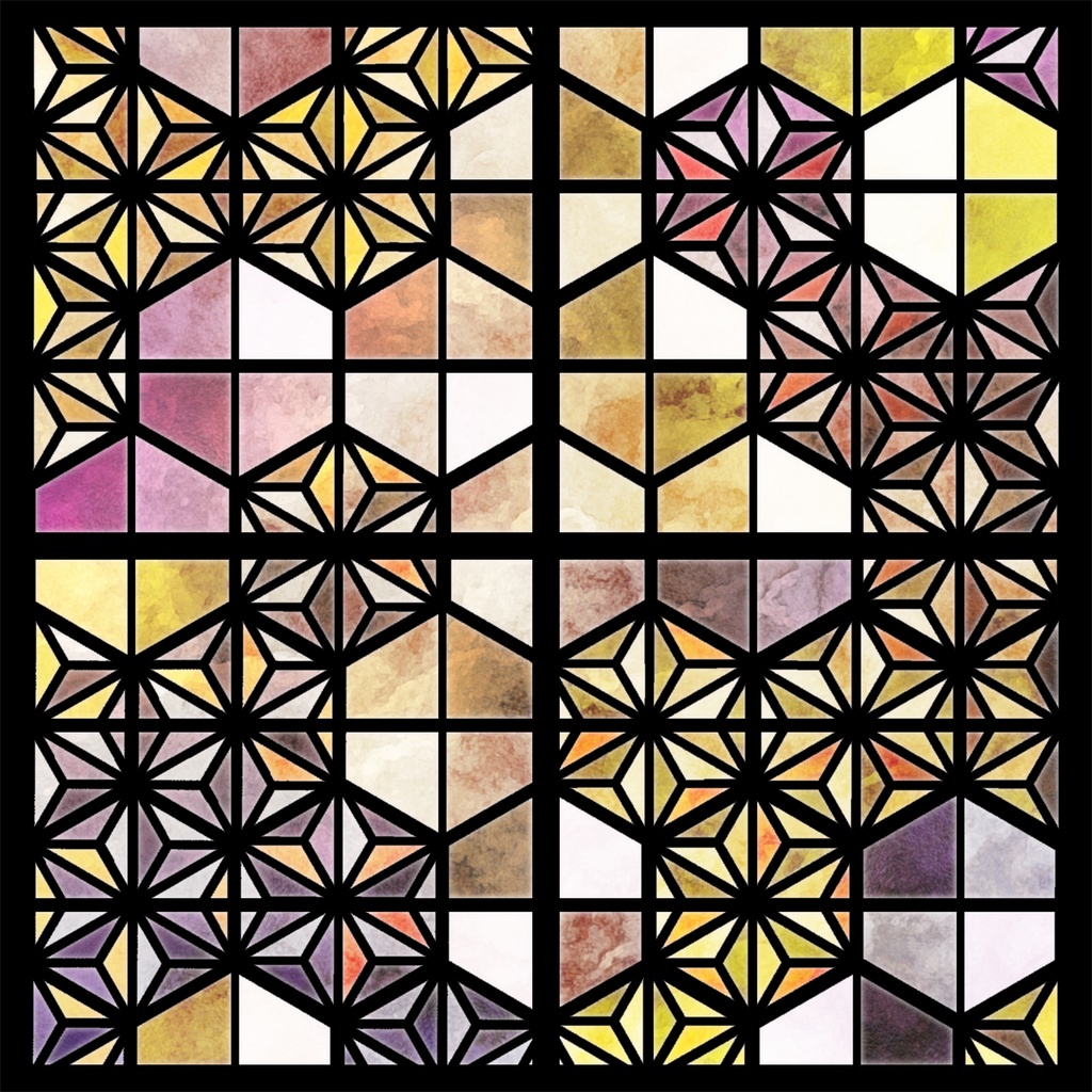 和モダンなステンドグラス