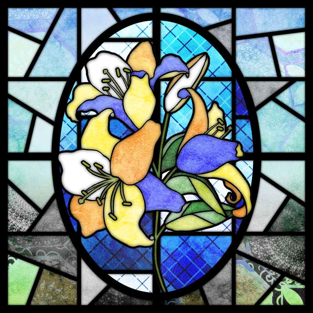 ステンドグラスのセット