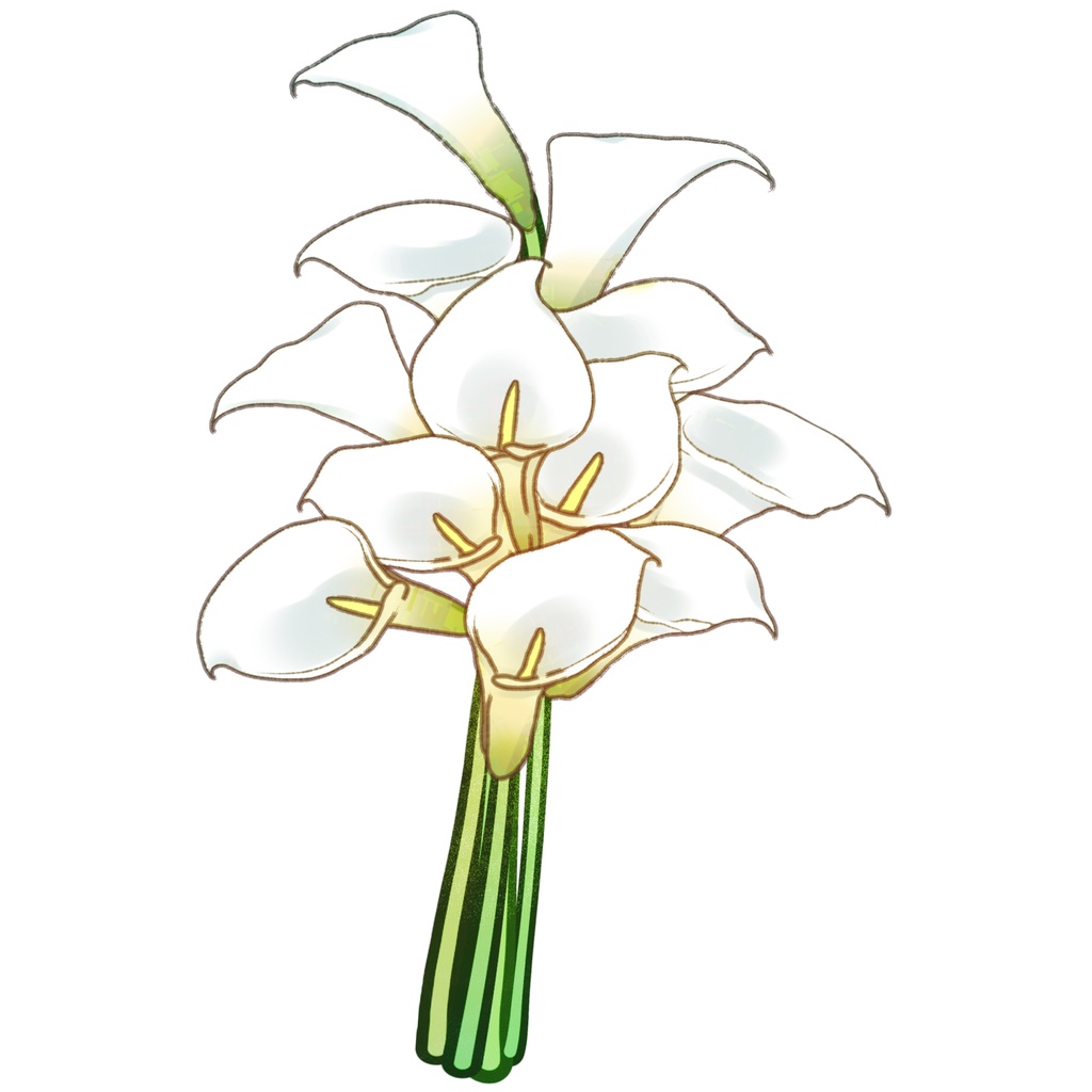 カラーのクラッチブーケ