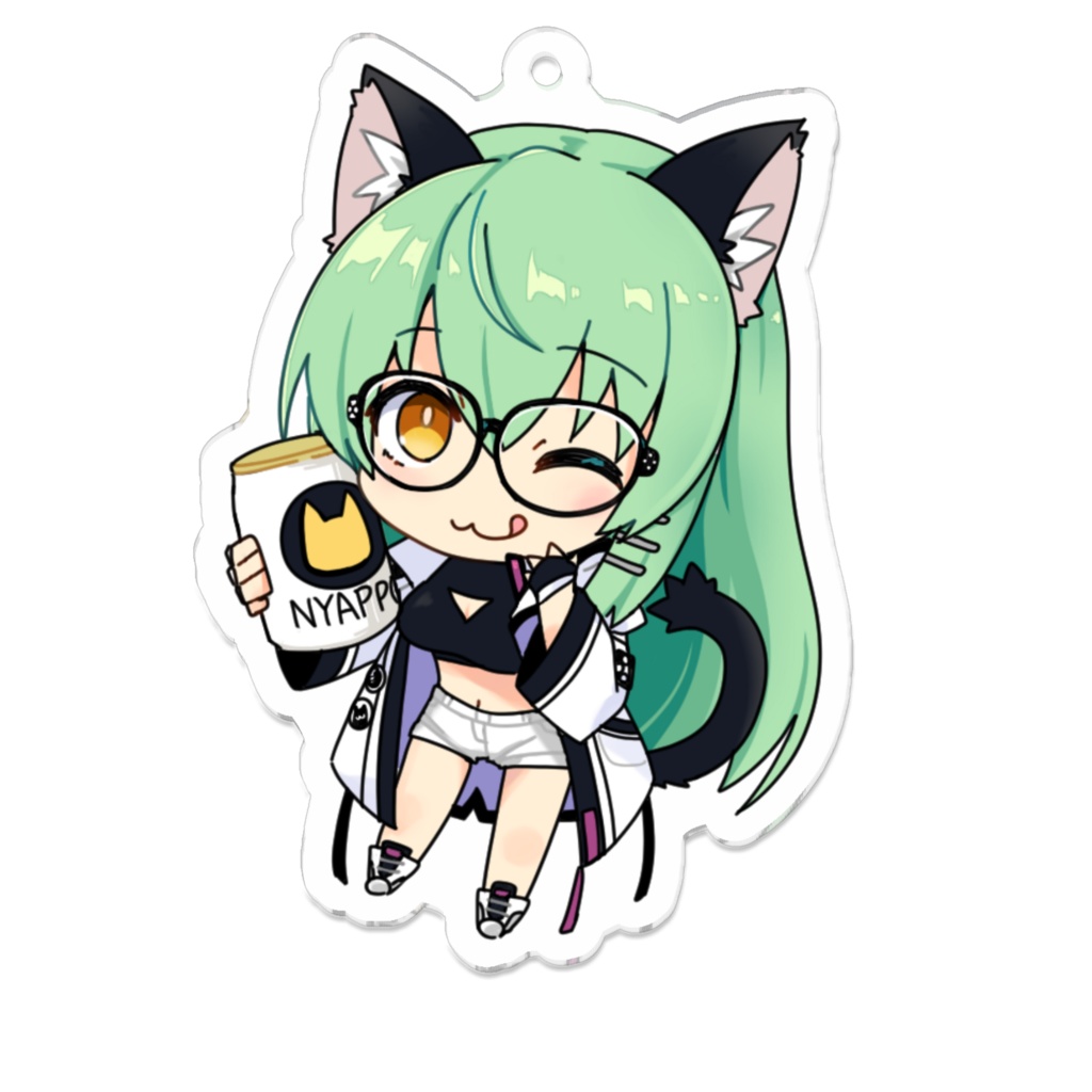 猫ノ宮まうるアクリルキーホールダー［70x70mm］サイズ