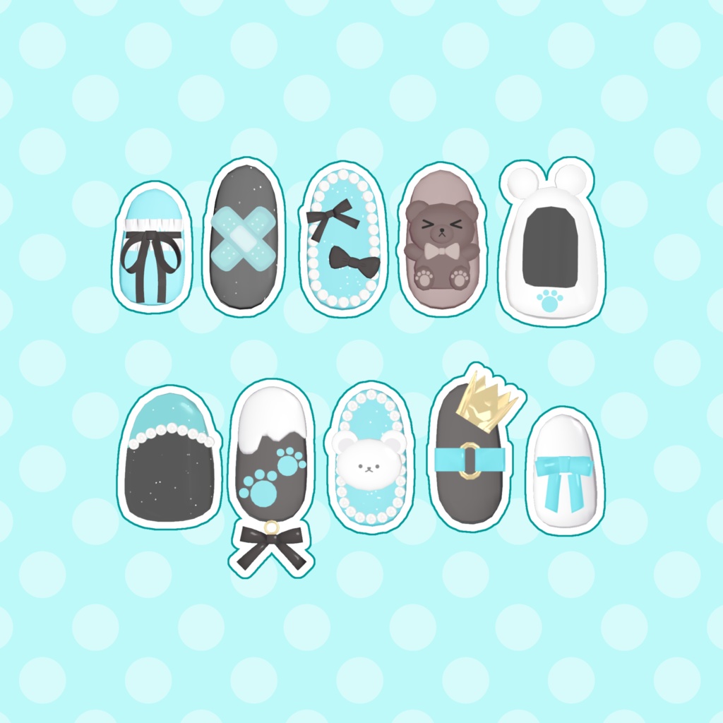 🐻Milfy🐻モチーフネイル【販売開始】 #arupaka_VRC #Milfy3D