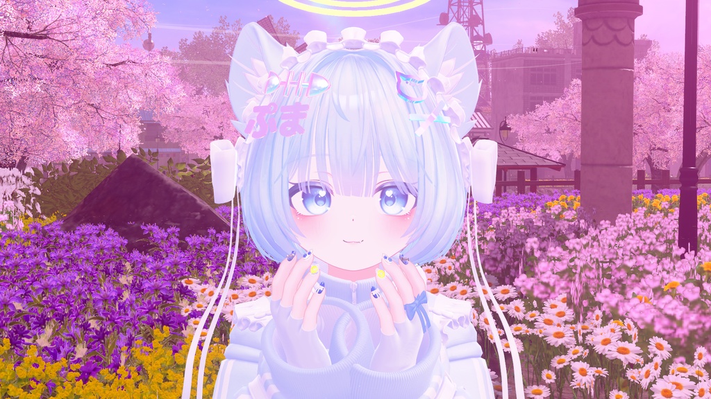 🩵PMMA🩵ぷまちゃんモチーフネイル #arupaka_VRC #PMMA3D