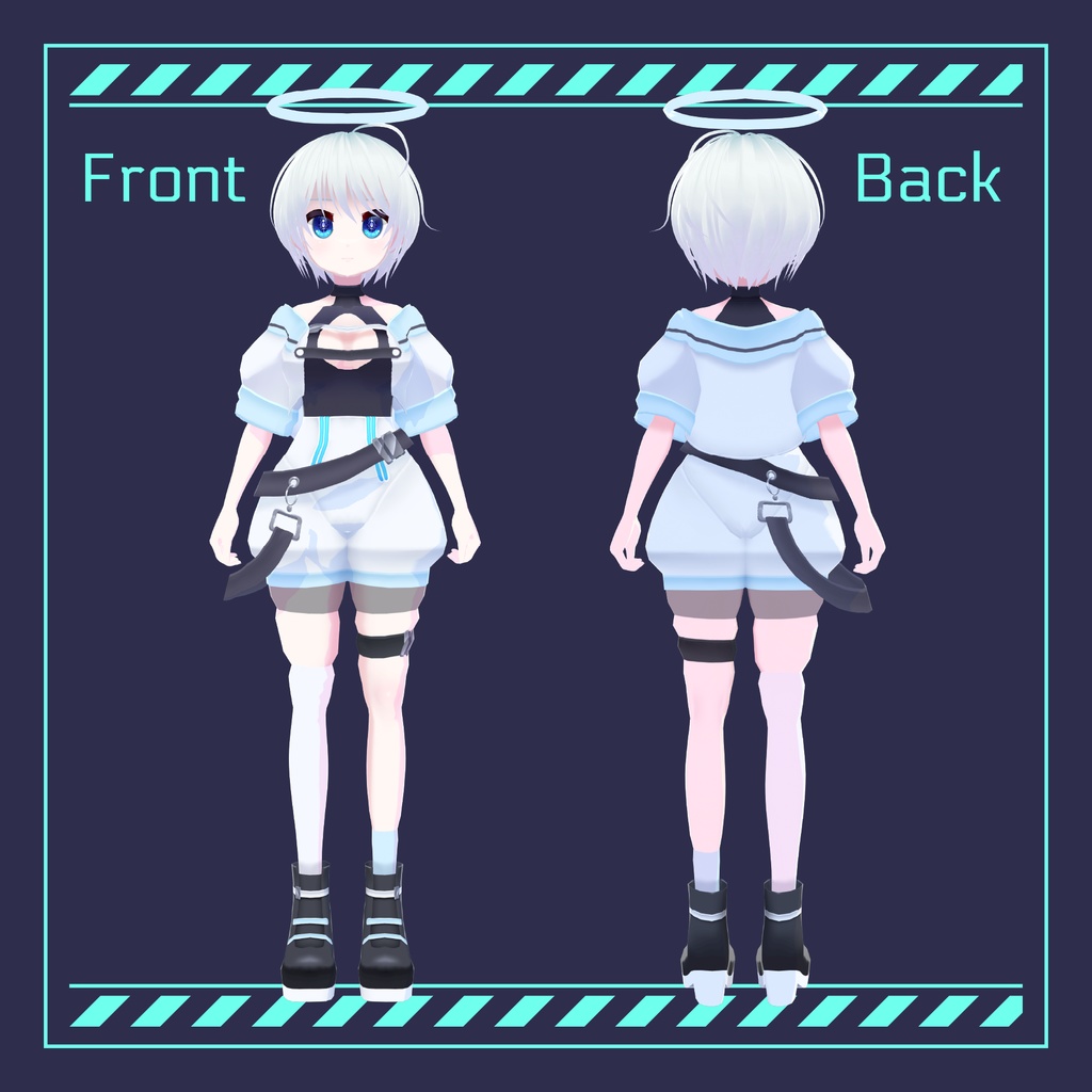 【オリジナル3Dモデル】「Blanche_Type-A」VRChat対応・VRMモデル【BooThtore】