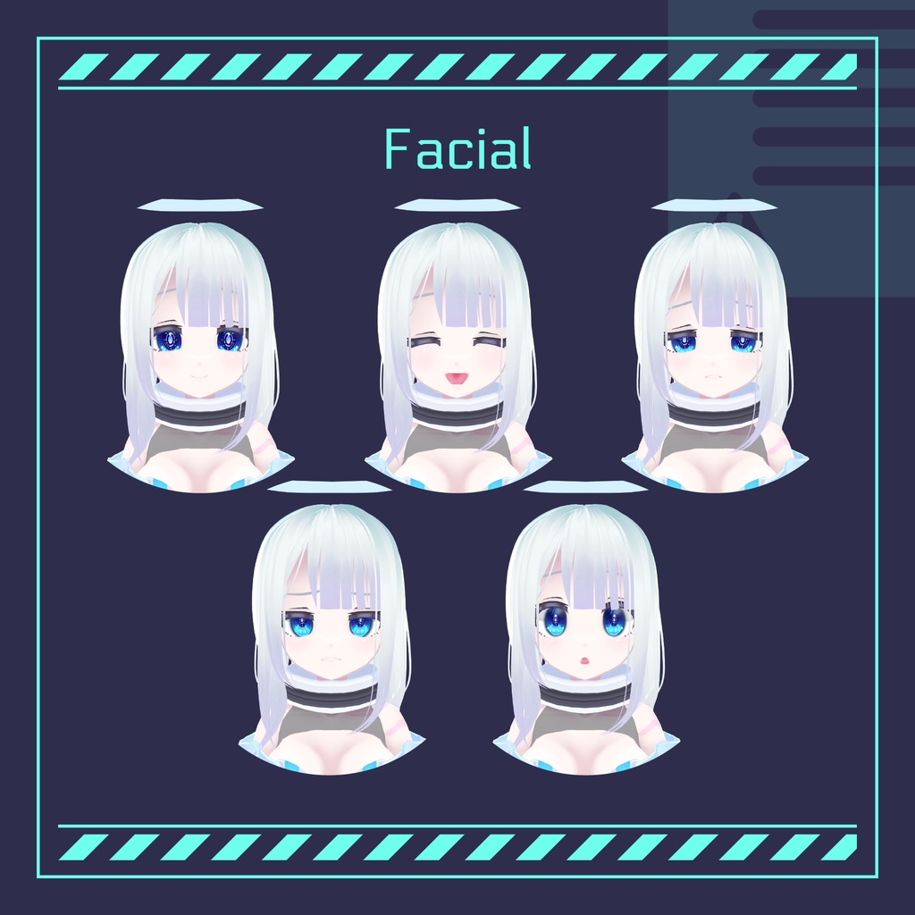 【オリジナル3Dモデル】「Blanche_Type-B」VRChat対応・VRMモデル【NEOKET4】