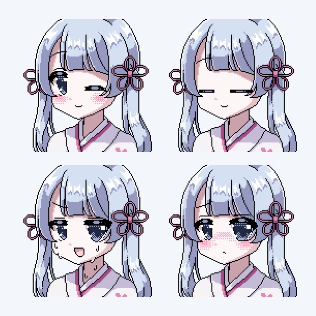 つくよみちゃん PSDTool対応顔ドット絵