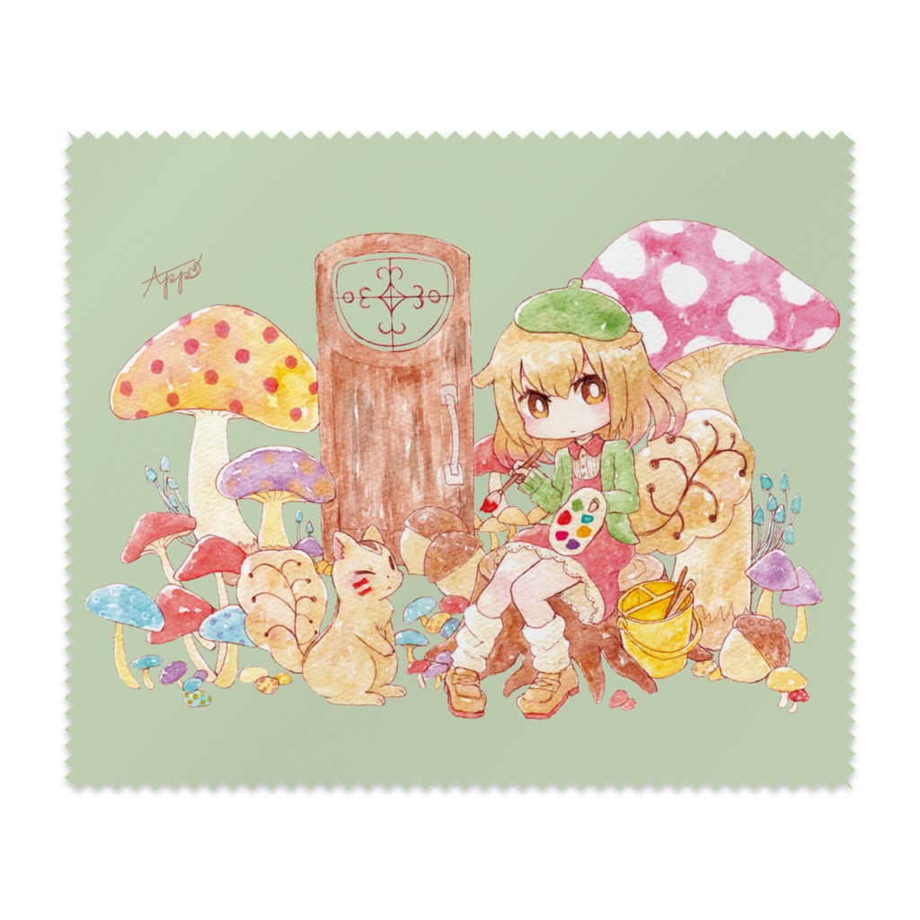 リスのお絵描き◆メガネ拭き