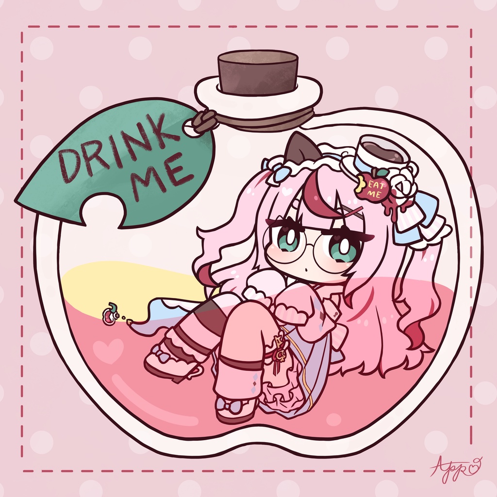 雨唯りんご🍎アクリルキーホルダーver.アリス瓶