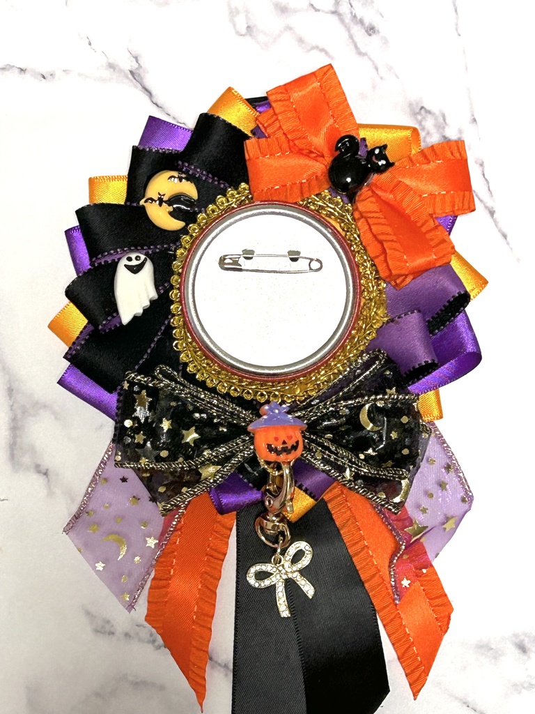 【ハロウィン限定SALE】Halloween オレンジ×パープル ロゼット♡推し活