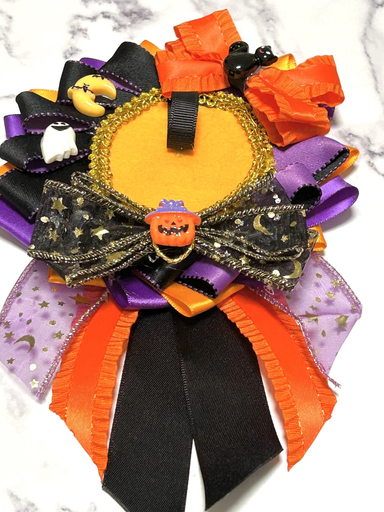 【ハロウィン限定SALE】Halloween オレンジ×パープル ロゼット♡推し活