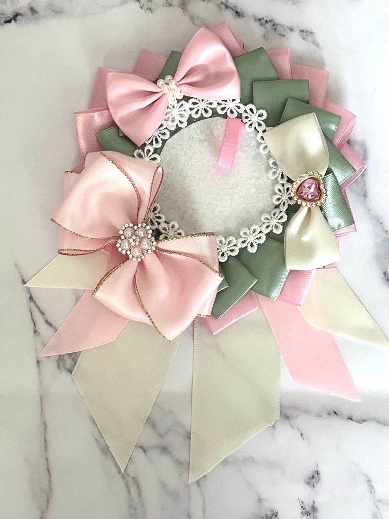 Sweet Garden♡くすみピンクの推し色ロゼット|推し活・缶バッジ