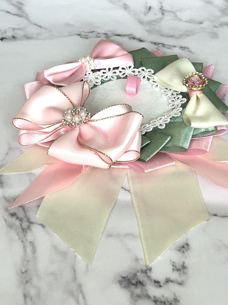 Sweet Garden♡くすみピンクの推し色ロゼット|推し活・缶バッジ