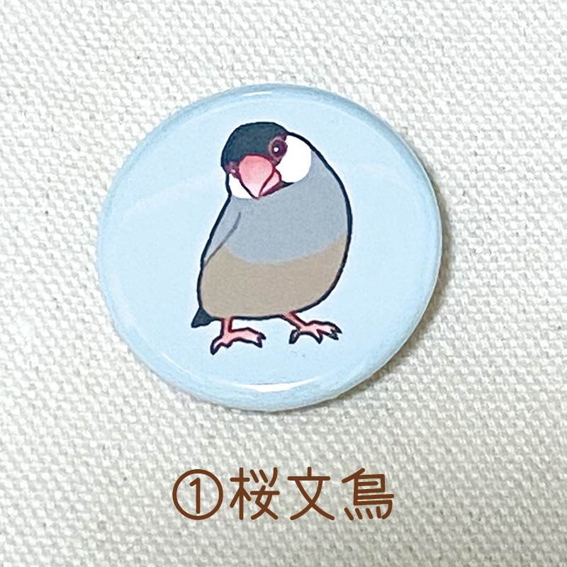 文鳥さん 缶バッジ