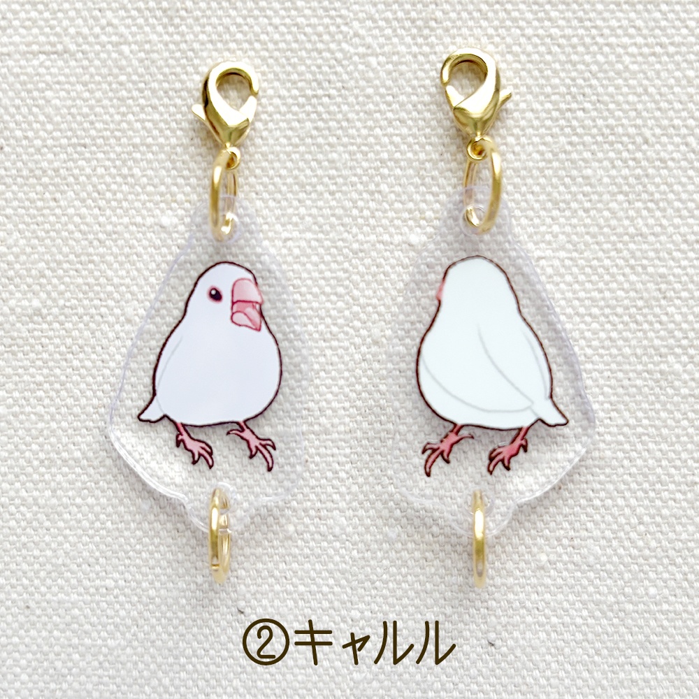 白文鳥さん つながるアクリルチャーム
