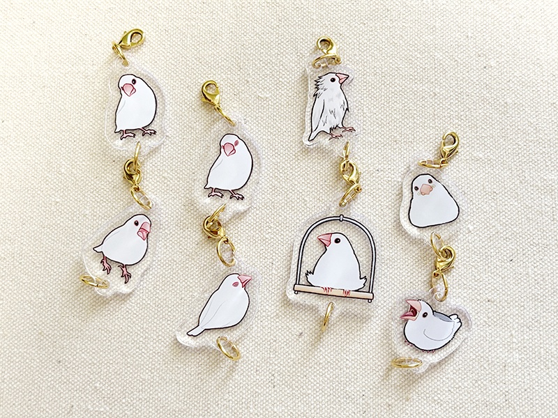 白文鳥さん つながるアクリルチャーム