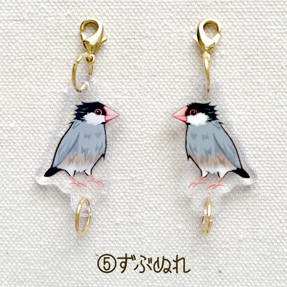 桜文鳥さん つながるアクリルチャーム