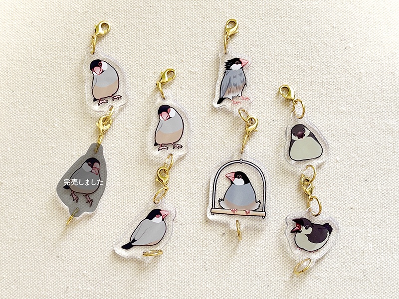 桜文鳥さん つながるアクリルチャーム