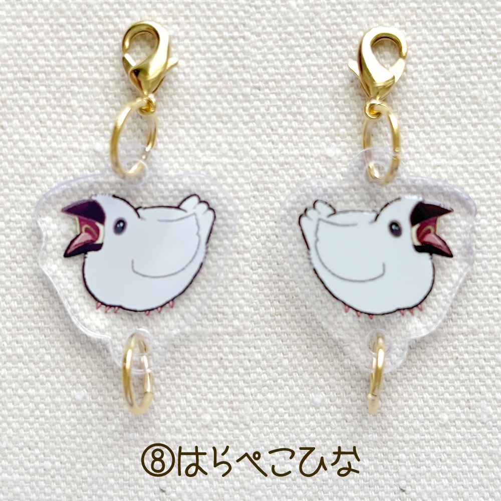 シルバー文鳥さん つながるアクリルチャーム