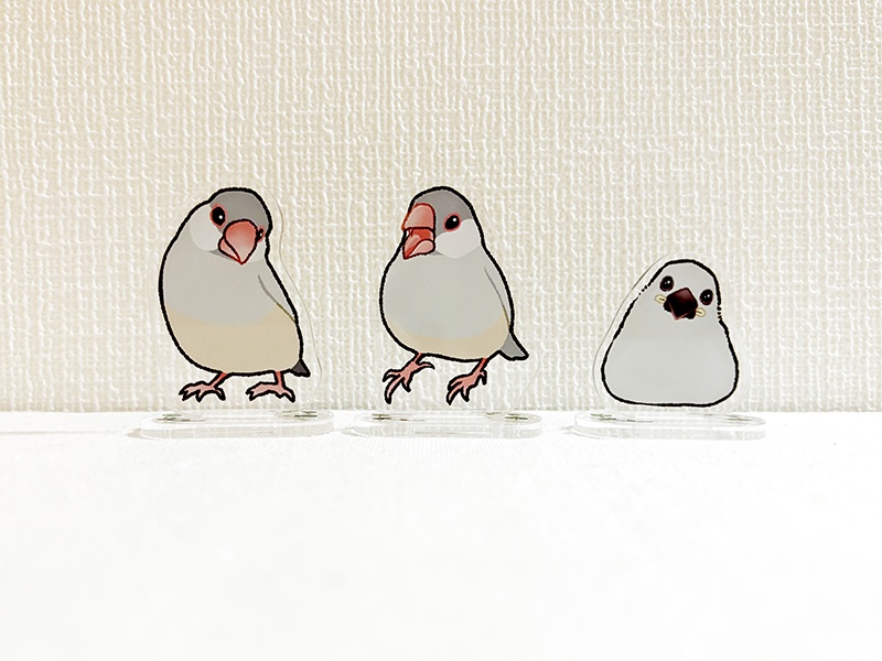 シルバー文鳥さん アクリルスタンド