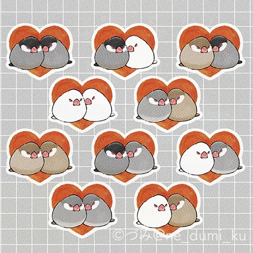 文鳥さんなかよしステッカー
