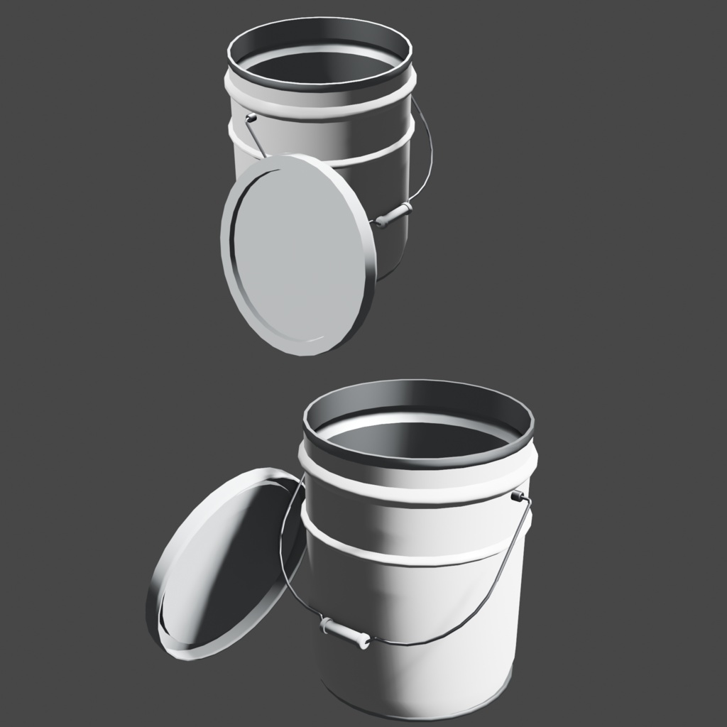 【3D素材】JIS Z 1620 20L鋼製ペール缶/Japanese Steel Pail (blend形式)漫画背景用想定