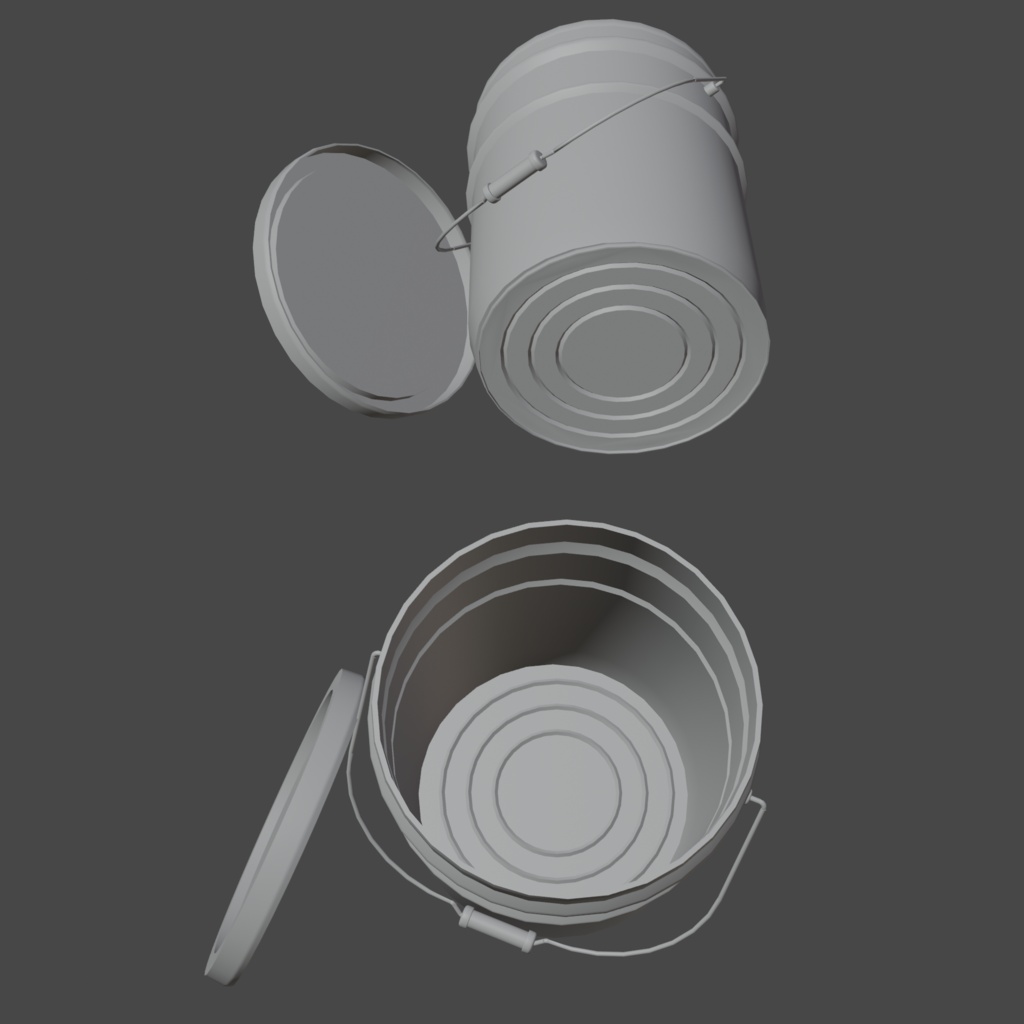 【3D素材】JIS Z 1620 20L鋼製ペール缶/Japanese Steel Pail (blend形式)漫画背景用想定