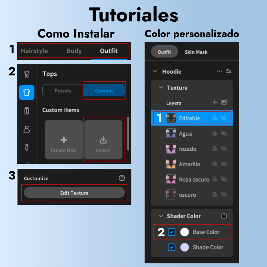 Collection of women's sweatshirts for VroidStudio - VroidCustomeItem